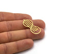 Brass Infinity Charm, 4 Raw Brass Infinity Shaped Charms With 1 Loop, Heart Findings (35x16x0.60mm) SMP0254