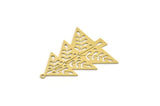 Brass Tree Charm, 4 Raw Brass Tree Charms With 1 Loop, Pendant, Findings (38x31x0.60mm) SMP0255 A2981