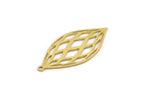 Brass Marquise Charm, 6 Raw Brass Marquise Charms With 1 Loop, Earrings, Pendants (33x16x0.60mm) SMP0260