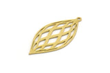 Brass Marquise Charm, 6 Raw Brass Marquise Charms With 1 Loop, Earrings, Pendants (33x16x0.60mm) SMP0260