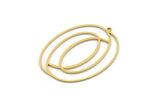 Brass Oval Charm, 2 Raw Brass Oval Charms With 1 Loop, Earring Charms (42x32x0.80mm) SMP0261