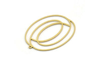 Brass Oval Charm, 2 Raw Brass Oval Charms With 1 Loop, Earring Charms (42x32x0.80mm) SMP0261