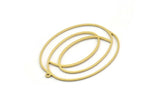 Brass Oval Charm, 2 Raw Brass Oval Charms With 1 Loop, Earring Charms (42x32x0.80mm) SMP0261