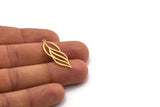 Brass Leaf Charm, 8 Raw Brass Leaf Charms With 1 Loop, Charm Pendants (32x11x0.60mm) SMP0262
