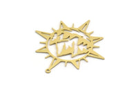 Brass Star Charm, 4 Raw Brass Mountain Charms With 1 Loop, Pole Star Charm, North Star Findings, (41.5x40x0.60mm) SMP0270