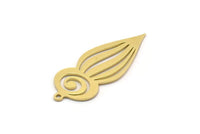 Brass Charm, 8 Raw Brass Charms With 1 Loop, Pendant Findings (32x12.5x0.60mm) SMP0274