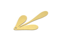 Brass Leaf Charm, 6 Raw Brass Leaf Charms With 1 Hole, Charm Pendants (45x25x0.60mm) SMP0281