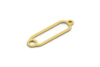 Brass Oval Charm, 24 Raw Brass Oval Charms With 1 Loop, Earring Charms (20x6x0.60mm) SMP0283