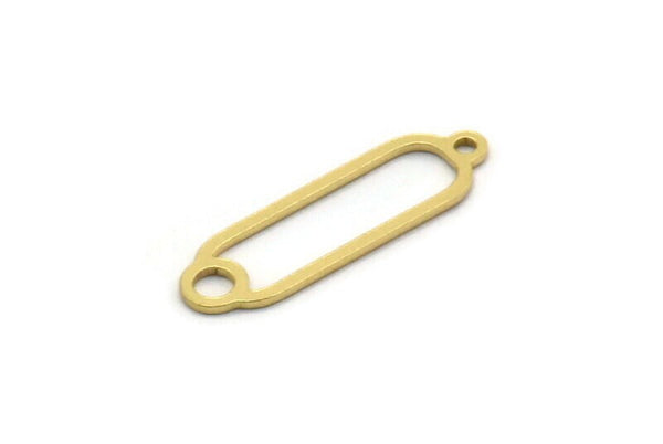 Brass Oval Charm, 24 Raw Brass Oval Charms With 1 Loop, Earring Charms (20x6x0.60mm) SMP0283
