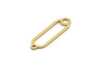 Brass Oval Charm, 24 Raw Brass Oval Charms With 1 Loop, Earring Charms (20x6x0.60mm) SMP0283