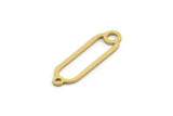 Brass Oval Charm, 24 Raw Brass Oval Charms With 1 Loop, Earring Charms (20x6x0.60mm) SMP0283