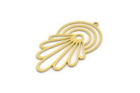 Brass Leaf Charm, 4 Raw Brass Leaf Charms With 1 Loop, Charm Pendants (38x20x0.60mm) SMP0285