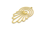 Brass Leaf Charm, 4 Raw Brass Leaf Charms With 1 Loop, Charm Pendants (38x20x0.60mm) SMP0285