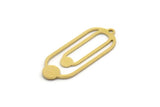 Brass Oval Charm, 8 Raw Brass Oval Charms With 1 Loop, Earring Charms (27x10.5x0.60mm) SMP0291