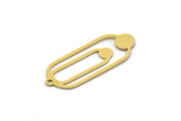 Brass Oval Charm, 8 Raw Brass Oval Charms With 1 Loop, Earring Charms (27x10.5x0.60mm) SMP0291