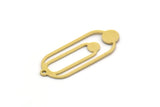 Brass Oval Charm, 8 Raw Brass Oval Charms With 1 Loop, Earring Charms (27x10.5x0.60mm) SMP0291