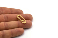 Brass Oval Charm, 8 Raw Brass Oval Charms With 1 Loop, Earring Charms (27x10.5x0.60mm) SMP0291