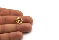 Brass Leaf Charm, 12 Raw Brass Leaf Charms With 1 Hole, Charm Pendants (19x14x0.60mm) SMP0294 A5465