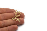 Brass Star Charm, 8 Raw Brass Comet Charms With 1 Loop, Findings (40x20x0.60mm) SMP0129
