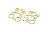 Brass Bear Charm, 8 Raw Brass Bear Shaped Charms With 1 Loop, Charm Findings (32x25x0.60mm) SMP0131