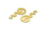 Brass Spiral Charm, 8 Raw Brass Spiral Charms With 1 Hole, Charm Pendants (32x15x0.60mm) SMP0132