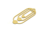 Brass Oval Charm, 4 Raw Brass Oval Charms With 2 Loops, Earring Charms (40x17x0.60mm) SMP0297