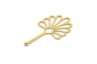 Brass Leaf Charm, 8 Raw Brass Leaf Charms With 1 Loop, Charm Pendants (34x19x0.60mm) SMP0301