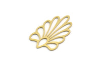 Brass Leaf Charm, 6 Raw Brass Branch Charms, Charm Pendants (32x19x0.60mm) SMP0304