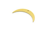 Brass Moon Charm, 24 Raw Brass Crescent Moon Charms With 1 Hole, Findings (28x5x0.60mm) SMP0137