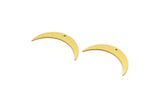 Brass Moon Charm, 24 Raw Brass Crescent Moon Charms With 1 Hole, Findings (28x5x0.60mm) SMP0137