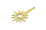 Brass Star Charm, 8 Raw Brass North Star Charms With 1 Loop, Findings (37x25x0.60mm) SMP0139