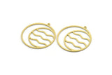 Brass Moon Charm, 8 Raw Brass Round Shaped Charms With 1 Loop, Crescent Moon Charms, Pendants, Findings (32x30x0.60mm) SMP0140