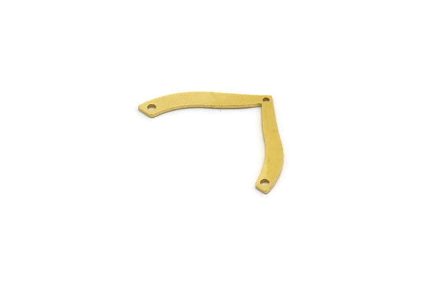 Brass Charm, 24 Raw Brass, Brass Pendants, Charm Pendants, V Shaped Charms, Brass V Shaped Charms With 3 Holes (26x15x0.60mm) A6656