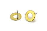 Brass Round Earring, 12 Raw Brass Round Stud Earrings, Findings (12x0.80mm) M365 A5556