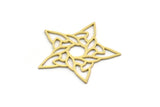 Brass Star Charm, 8 Raw Brass Star Charms, Charm Pendants (30x32x0.60mm) SMP0142