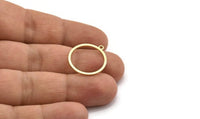 Brass Round Charm, 12 Raw Brass Round Shaped Charms With 1 Loop, Earring Findings, Geometric Charms (22x20x1mm) A3841