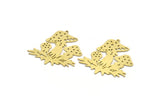Brass Mushroom Charm, 2 Raw Brass Mushroom Charms With 1 Loop, Charm Pendants, Findings (37x38x0.60mm) SMP0145