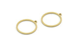Brass Round Charm, 12 Raw Brass Round Shaped Charms With 1 Loop, Earring Findings, Geometric Charms (22x20x1mm) A3841