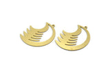 Brass Irregular Charm, 6 Raw Brass Irregular Shaped Charms With 1 Loop, Findings (32x26x0.60mm) SMP0146