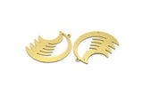Brass Irregular Charm, 6 Raw Brass Irregular Shaped Charms With 1 Loop, Findings (32x26x0.60mm) SMP0146