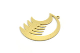 Brass Irregular Charm, 6 Raw Brass Irregular Shaped Charms With 1 Loop, Findings (32x26x0.60mm) SMP0146