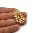 Brass Face Charm, 4 Raw Brass Face Charms With 1 Loop, Findings (46x21.5x0.60mm) SMP0148