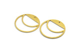 Brass Moon Charm, 10 Raw Brass Round Shaped Charms With 1 Hole, Crescent Moon Charms, Pendants, Findings (28x0.80mm) SMP0149