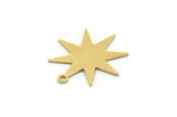 Brass Star Charm, 24 Raw Brass Star Charms With 1 Loop, Charm Pendants (19x18x0.60mm) SMP0314 A2927
