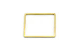 Brass Square Charm, 24 Raw Brass Square Connectors (23x0.80x0.80mm) A6795