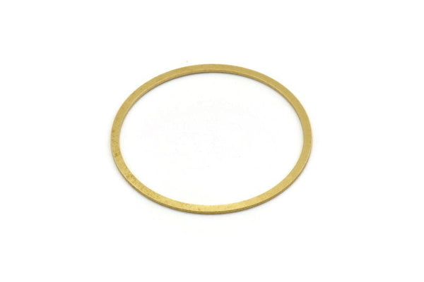 55mm Circle Connectors - 4 Raw Brass Circle Connectors (55x2.5x1mm) A6794