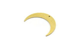 Brass Moon Charm, 12 Raw Brass Crescent Moon Charms With 1 Hole (28.5x6x0.80mm) A6793