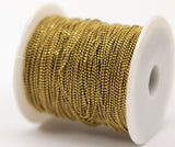 1mm Ball Chain, 10 Meters - 33 Feet (1mm) Raw Brass Faceted Ball Chain - Brs4 ( Z006 )