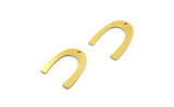 Brass Charm, 24 Raw Brass, Brass Pendants, Charm Pendants, U Shaped Charms, Brass Semi Circle Charms With 1 Hole (16x12.5x0.60mm) A6792