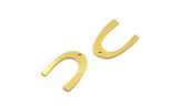 Brass Charm, 24 Raw Brass, Brass Pendants, Charm Pendants, U Shaped Charms, Brass Semi Circle Charms With 1 Hole (16x12.5x0.60mm) A6792